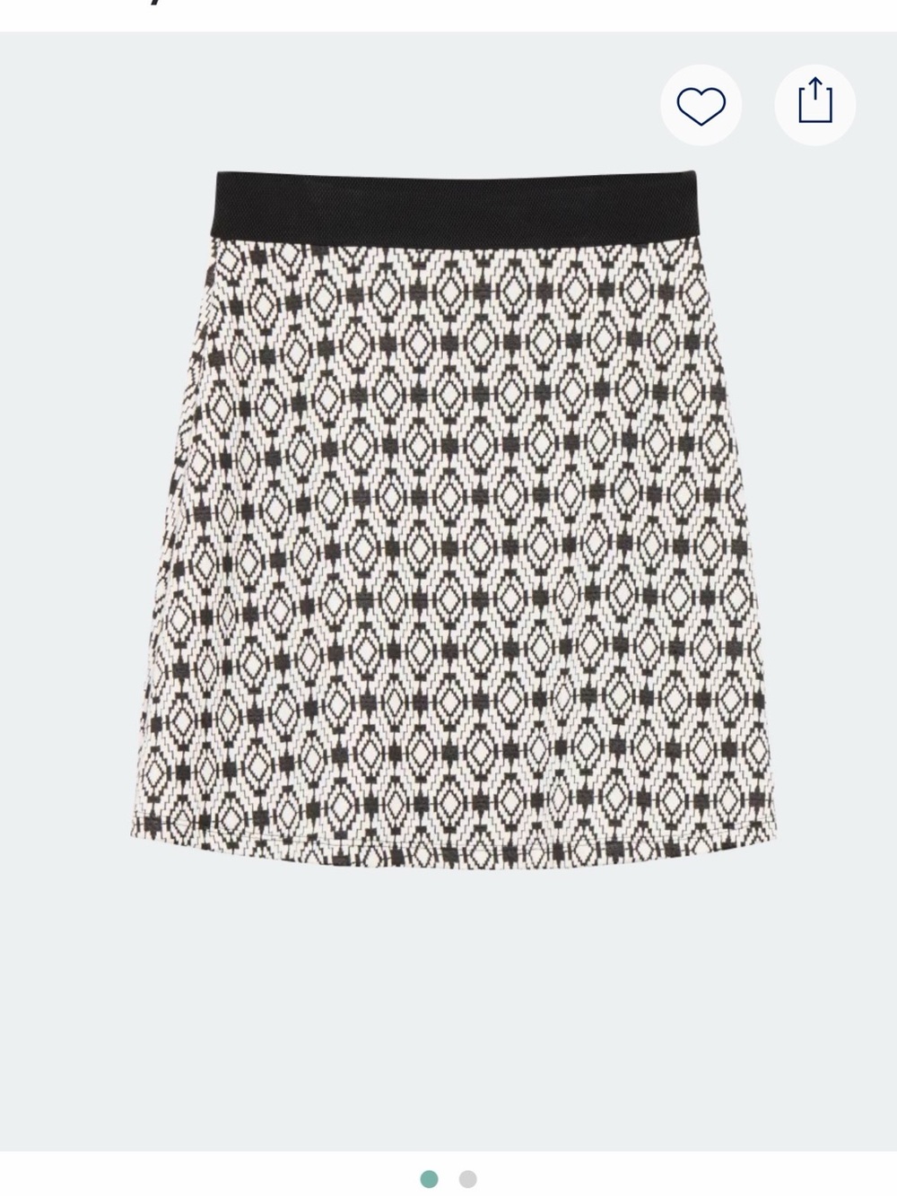 Gilli Black & White Geometric A-Line Skirt